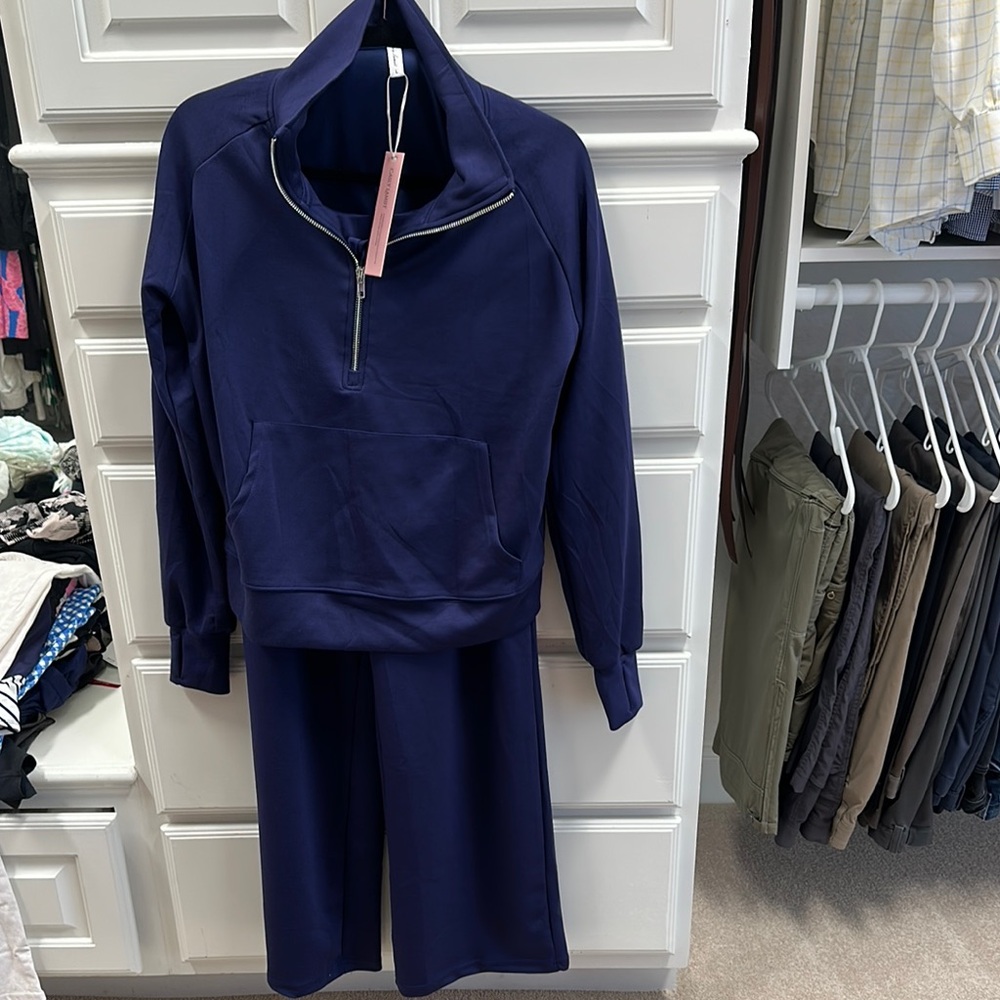 Navy Blue Zip-Up Tracksuit